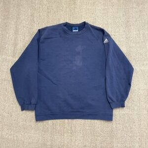 vintage Adidas Blank sweatshirt mens medium Blue 1990s